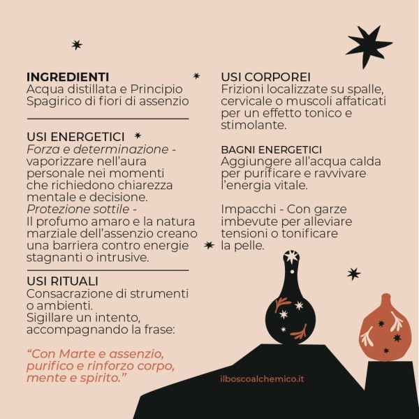 Idrolato Spagirico di Assenzio – Tonico attivante marziale